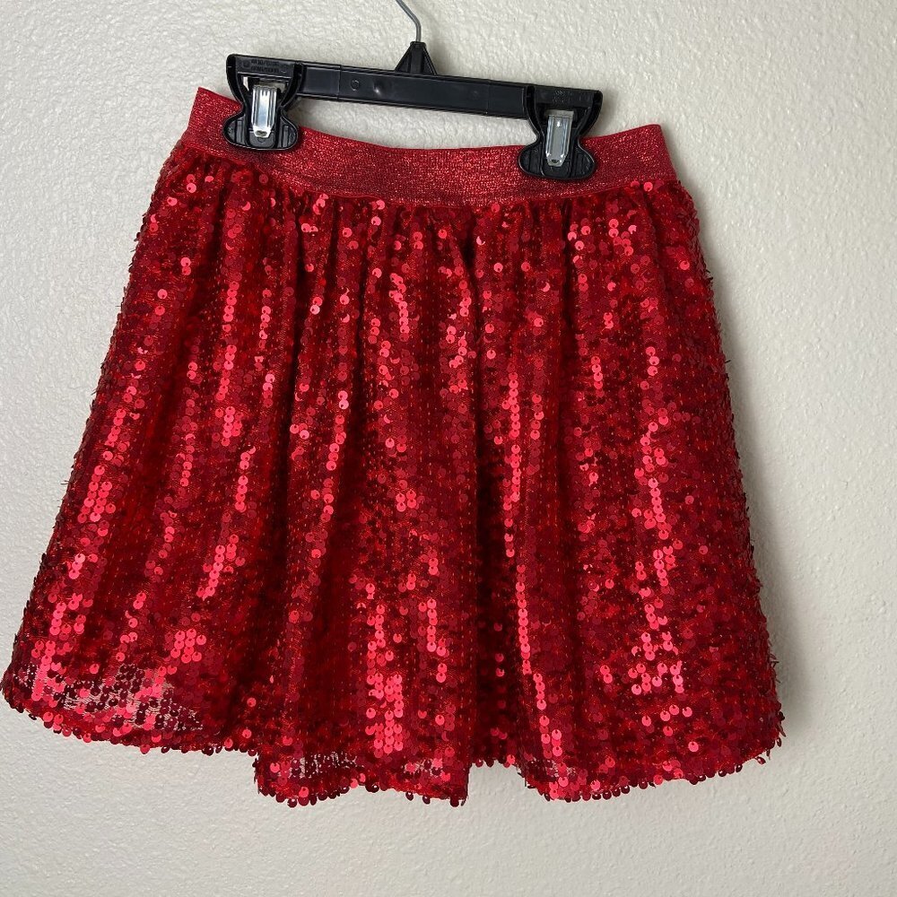 Cat & Jack sequins skirt Red Patty Christmas Sz 6/6X